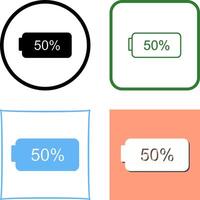 einzigartig Hälfte Batterie Symbol Design vektor