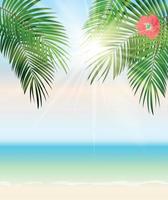 Sommerzeit Palmblatt Meer Vektor Hintergrund Illustration