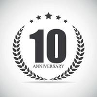 Vorlage Logo 10 Jahre Jubiläumsvektorillustration vektor