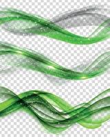 abstrakt blå våg sabstrakt grön våguppsättning på transparent bakgrund. vektor illustrationet på transparent bakgrund. vektor illustration