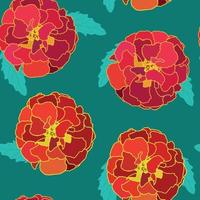 Natürlicher nahtloser Musterhintergrund aus Tagetes-Blumen-Vektorillustration vektor