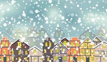 abstrakt jul och nyår med fantastiska hus bakgrund. vektor illustration.