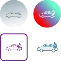 einzigartig Auto auf Feuer Symbol Design vektor