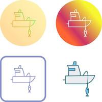 Fischerboot-Icon-Design vektor