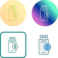 bitcoin uSB enhet ikon design vektor