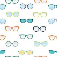hipster sommar solglasögon mode glasögon samling seamless mönster bakgrund vektorillustration vektor