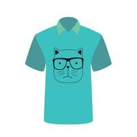 T-Shirt mit dem Bild der Cartoon-Katze. Vektor-Illustration. vektor