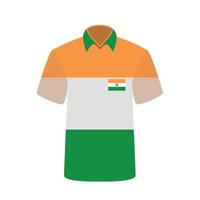 t-shirt med indiska flaggan bakgrund. vektor illustration.