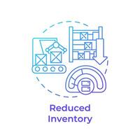 nedsatt lager blå lutning begrepp ikon. tillförsel kedja förvaltning. produktion processer optimering. runda form linje illustration. abstrakt aning. grafisk design. lätt till använda sig av i infographic vektor