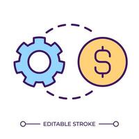 rörelse kostar rgb Färg ikon. arbetsflöde förvaltning. finansiell förvaltning. bearbeta optimering. kosta kontrollera. isolerat illustration. enkel fylld linje teckning. redigerbar stroke vektor