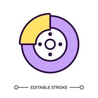 skiva broms rgb Färg ikon. bil reparera service. broms ersättning. bil- del. fordon underhåll. isolerat illustration. enkel fylld linje teckning. redigerbar stroke vektor