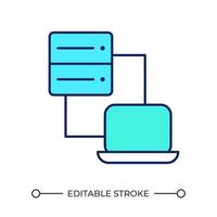 extranät rgb Färg ikon. tillgång till server. datoranvändning infrastruktur. server anslutning. data bearbetning. isolerat illustration. enkel fylld linje teckning. redigerbar stroke vektor