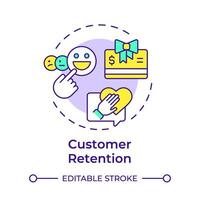 Kunde Retention multi Farbe Konzept Symbol. Klient Service, Der Umsatz Strategien. runden gestalten Linie Illustration. abstrakt Idee. Grafik Design. einfach zu verwenden im Infografik, Präsentation vektor