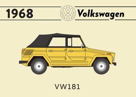 1955 vw 181 Auto Poster Kunst vektor