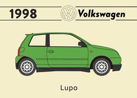 1998 vw Lupo Auto Poster Kunst vektor