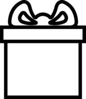 Geschenk Geschenk Box Symbol im Linie. zum Apps oder Netz Universal- Kit Symbol Seite? ˅ Aufkleber Etikette festlich Geheimnis Verpackung Geburtstag dekorieren Überraschung Geschenk Scrapbooking isoliert auf vektor