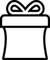 Geschenk Geschenk Box Symbol im Linie. zum Apps oder Netz Universal- Kit Symbol Seite? ˅ Aufkleber Etikette festlich Geheimnis Verpackung Geburtstag dekorieren Überraschung Geschenk Scrapbooking isoliert auf vektor