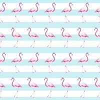 Streifen Sommer- Flamingo Muster Hintergrund vektor