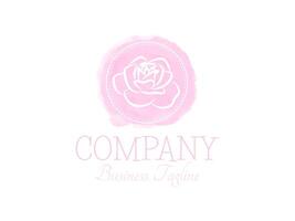 Aquarell Rose Jahrgang Logo Design vektor