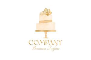 Gold Kuchen Logo Design vektor