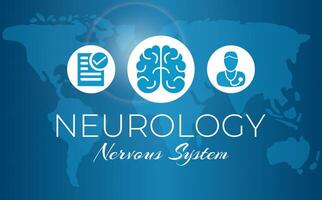 Neurologie medizinisch Hintergrund Illustration mit Welt Karte vektor