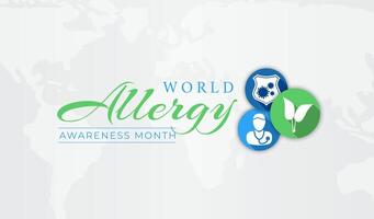 Welt Allergie Bewusstsein Monat Illustration Banner Thema vektor