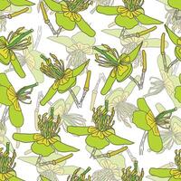 Grün Sommer- Textil- Muster Design mit Blumen vektor