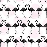 schwarz Rosa Flamingo Hintergrund vektor