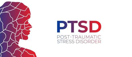 Weiß ptsd posttraumatisch Stress Störung Trauma Illustration mit Person vektor