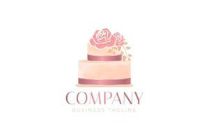 elegant Kuchen Logo Design vektor