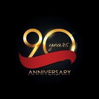 Vorlage Logo 90 Jahre Jubiläumsvektorillustration vektor