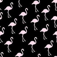 schwarz Pastell- Rosa Flamingo Muster Hintergrund vektor