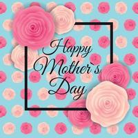 glad mors dag söt bakgrund med blommor. vektor illustration