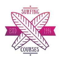 Surfen Kurse Emblem, Logo Über Weiß vektor