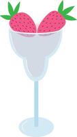 Erdbeere Margarita im ein Glas Sommer- alkoholisch Cocktail eben Illustration vektor