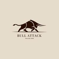 tjur logotyp design mall. buffel logotyp illustration. vild djur- logotyp. vektor