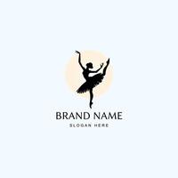 ballerina flicka logotyp design i silhuett form , logotyp mall vektor