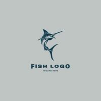 ein minimalistisch Logo Vorlage mit ein Marlin Fisch vektor