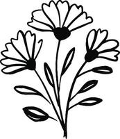 elegant schwarz und Weiß Blume vektor
