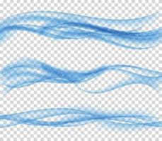 abstrakte blaue Welle auf transparentem Hintergrund. Vektorillustration vektor