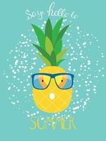 ananas i glas. sommar konceptet bakgrund vektorillustration vektor