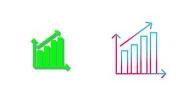 stigande statistik ikon design vektor