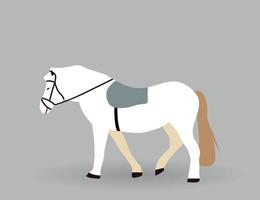 vit häst på grå bakgrund. vektor illustration.