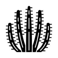 Orgelpfeifenkaktus-Glyphensymbol. pitahaya. amerikanisch heimische Pflanze. tropische exotische Flora. Silhouette-Symbol. negativen Raum. isolierte Vektorgrafik vektor