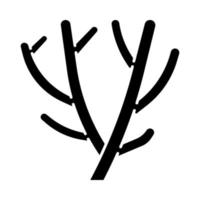 penna kaktus glyfikon. afrikansk ökenväxt. indiska träd spurge. saftig. mjölkbuske. euphorbia tirucalli. siluett symbol. negativt utrymme. vektor isolerade illustration