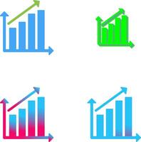 stigande statistik ikon design vektor