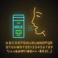 Symbol für die Milchallergie-App. Lebensmittelallergie. allergische Reaktion auf Milchproteine. Laktoseintoleranz. Medizinisches Problem. ui ux-Benutzeroberfläche. Web- oder mobile Anwendung. isolierte Vektorgrafik vektor