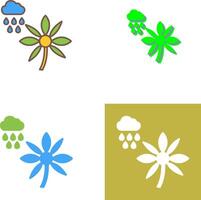 Blume mit Regen Symbol Design vektor