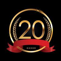 Vorlage Logo 20 Jahre Jubiläumsvektorillustration