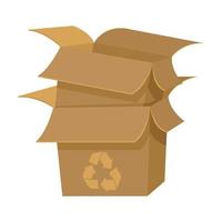 leere Papierbox mit Recycling-Symbol vektor